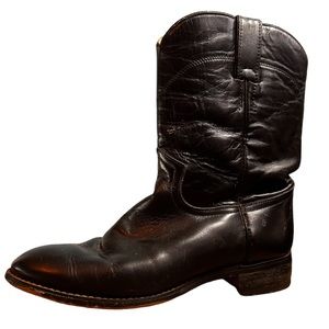 Black Justin Cowboys Boots | mens 5.5
